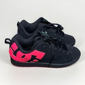 DC Shoes Court Graffik Womens Skate Sneakers Black  Hot Pink Size 10